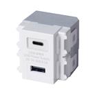 埋込USB給電用コンセント C+Aタイプ (ホワイト)
