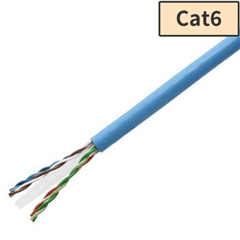 【国内メーカー】Cat6 LANケーブル 300m (水色)