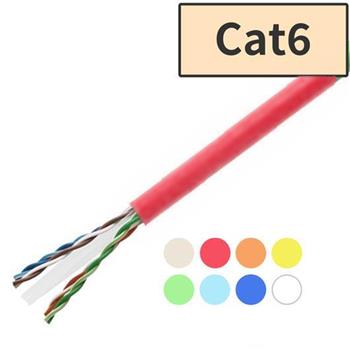 【直送品】Cat6 LANケーブル 300m (レッド)