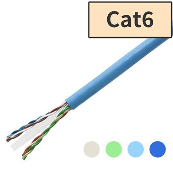 【直送品】【国内メーカー】Cat6 LANケーブル 300m (水色)
