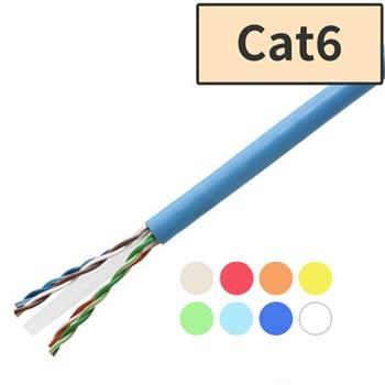 【直送品】Cat6 LANケーブル 300m (水色)